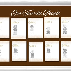 Seating Chart template, Gold wedding Seating chart Template