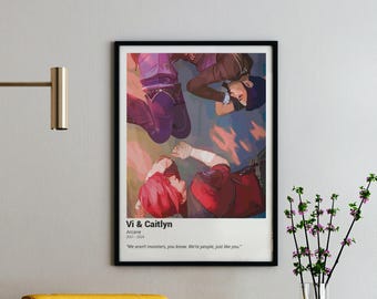 Vi & Caitlyn Arcane Art Print: League of Legends Vector Poster (Digital Download)