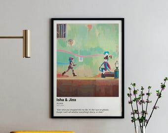 Arcane Isha & Jinx Quote Poster: League of Legends Vector Art (Digital Download)
