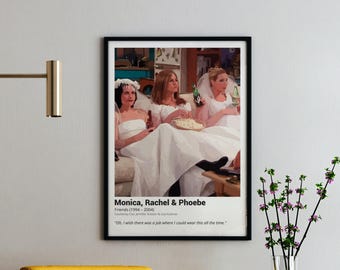 Friends Wedding Scene Print, Monica Rachel Phoebe Art (Digital Download)