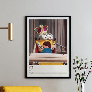 Poster digitale Bob Minion King – Citazione del film Minions – Arte murale vettoriale e cartolina – Download immediato