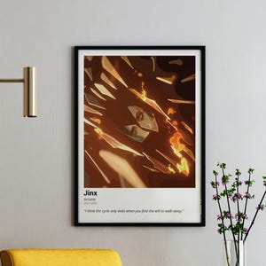 Poster Jinx – Arcane TV Show Arte murale e cartolina stampabile – Citazione regalo per fan di Arcane – Decorazione per casa, dormitorio – Download immediato - LoL Cinematic