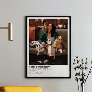 Poster e cartolina con citazione di Robin Scherbatsky - Fan Art - Download immediato - Idea regalo - Persona con cani