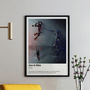 Poster Jinx & Ekko – Cartolina da parete stampabile Arcane – Regalo con citazione per fan di Arcane – Decorazione per la casa, il dormitorio – Download immediato - LoL Cinematic