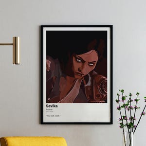 Poster con citazione di Sevika – Arte murale digitale arcana – Stampabile – Citazione del personaggio di League of Legends – Download immediato – Arte vettoriale – Cartolina regalo