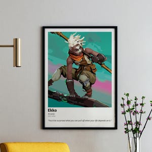 Ekko Poster – Arcane TV Show Arte murale stampabile e cartolina – Citazione regalo per fan di Arcane – Arredamento moderno per la casa e il dormitorio – Download immediato