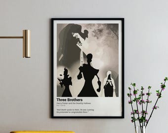 Three Brothers Art Print: Harry Potter Deathly Hallows Poster (Digital Download)
