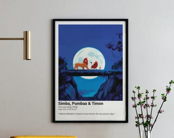 Lion King Art Print: Simba, Timon & Pumbaa, Hakuna Matata (Digital Download)