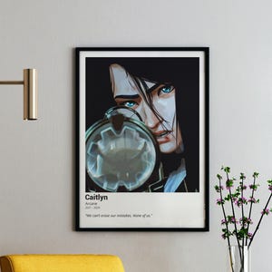 Caitlyn Arcane Wall Art - League of Legends Digital Poster - Vector Quote Print - Instant Download Decor