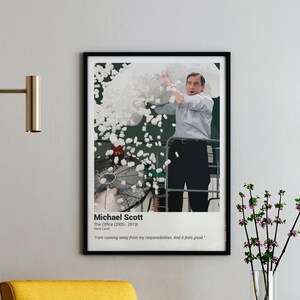 Michael Scott Wall Art – Stampa digitale vettoriale – Poster e cartolina con citazione di The Office – "Scappare dalle responsabilità" – Download immediato