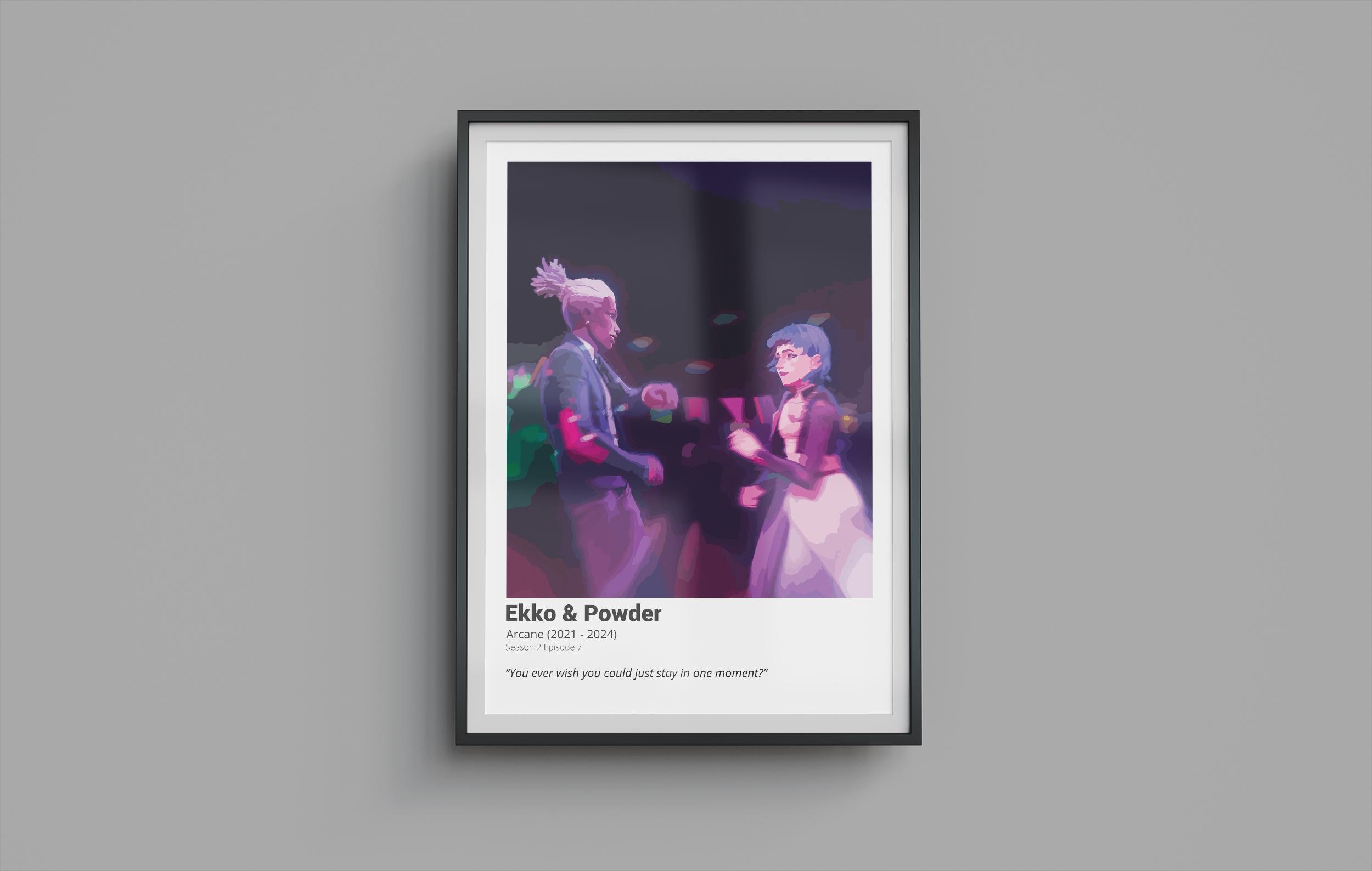 Ekko & Powder Dance Scene Poster: Arcane Quote Wall Art (digital ...