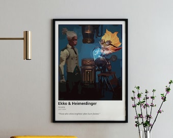 Ekko & Heimerdinger Arcane Poster: League of Legends Gamer Gift (Digital Download)