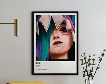 Jinx Arcane Poster: League of Legends Wall Art (Digital Download)