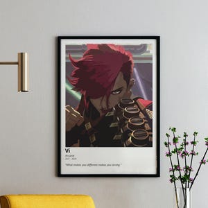 Vi Vector Wall Art - Arcane Digital Print - League of Legends Quote Poster - Instant Download Postcard Decor