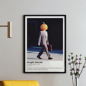 Art numérique citation tête de citrouille de Dwight Schrute - Art mural, carte postale et art vectoriel de l'émission de télévision de bureau - Téléchargement numérique instantané