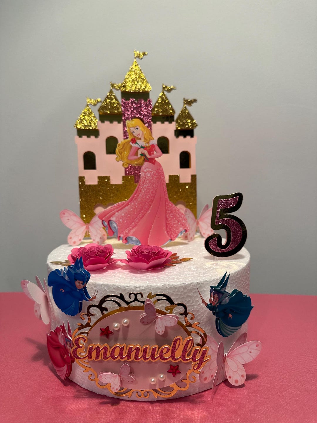 Aurora Princess Castle Cake Topper – Sleeping Beauty Birthday Party ...