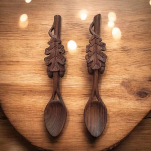 Vintage Style Wooden Spoons - Pair of Spoons - Unique, Handmade, and Durable