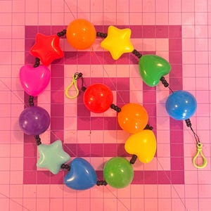 Bubble Belt | Rave Belt | Kandi Rave Style | Rainbow Hearts and Stars | Pride Cosplay Accessory | Rave Chain
