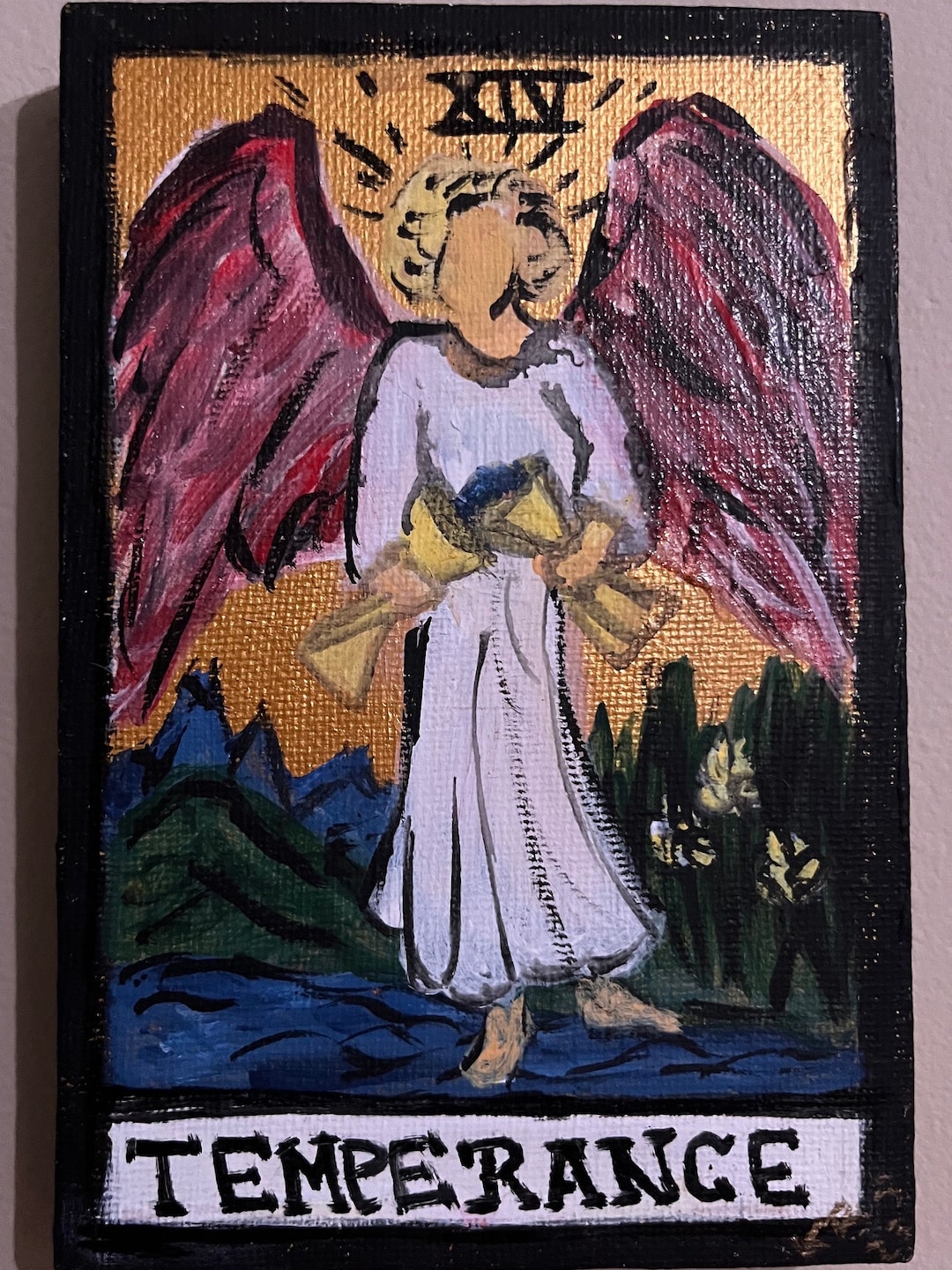 Temperance Tarot Card Painting: RWS Inspired 4x6 Canvas - Etsy