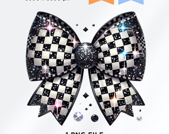 Coquette Bow Clipart Checkered Bow Shirt Glitter Bow png Coquette Bow Digital Black and White Bow Black and White Clipart Coquette Glitter