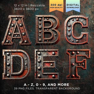 Red Alphabet Letters, Rusty Alphabet, PNG Alphabet, Rusty Letters, Rusty Metal Numbers, Metal Alphabet Letters, Alphabet Clipart, Font PNG