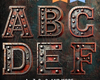 Red Alphabet Letters, Rusty Alphabet, PNG Alphabet, Rusty Letters, Rusty Metal Numbers, Metal Alphabet Letters, Alphabet Clipart, Font PNG