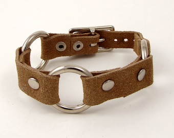 Chopper Bracelet - Suede & Metal Cuff
