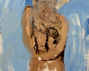 With Wings - Original Acrylic Painting on Canvas Board 10x14