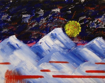 Subconscious 2 - Original Acrylic Painting on Canvas 10x14 unpainted edges, stapled