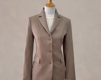 Vintage jaren 90 J.Crew 100% wollen blazer bruin getailleerd jasje dames 8
