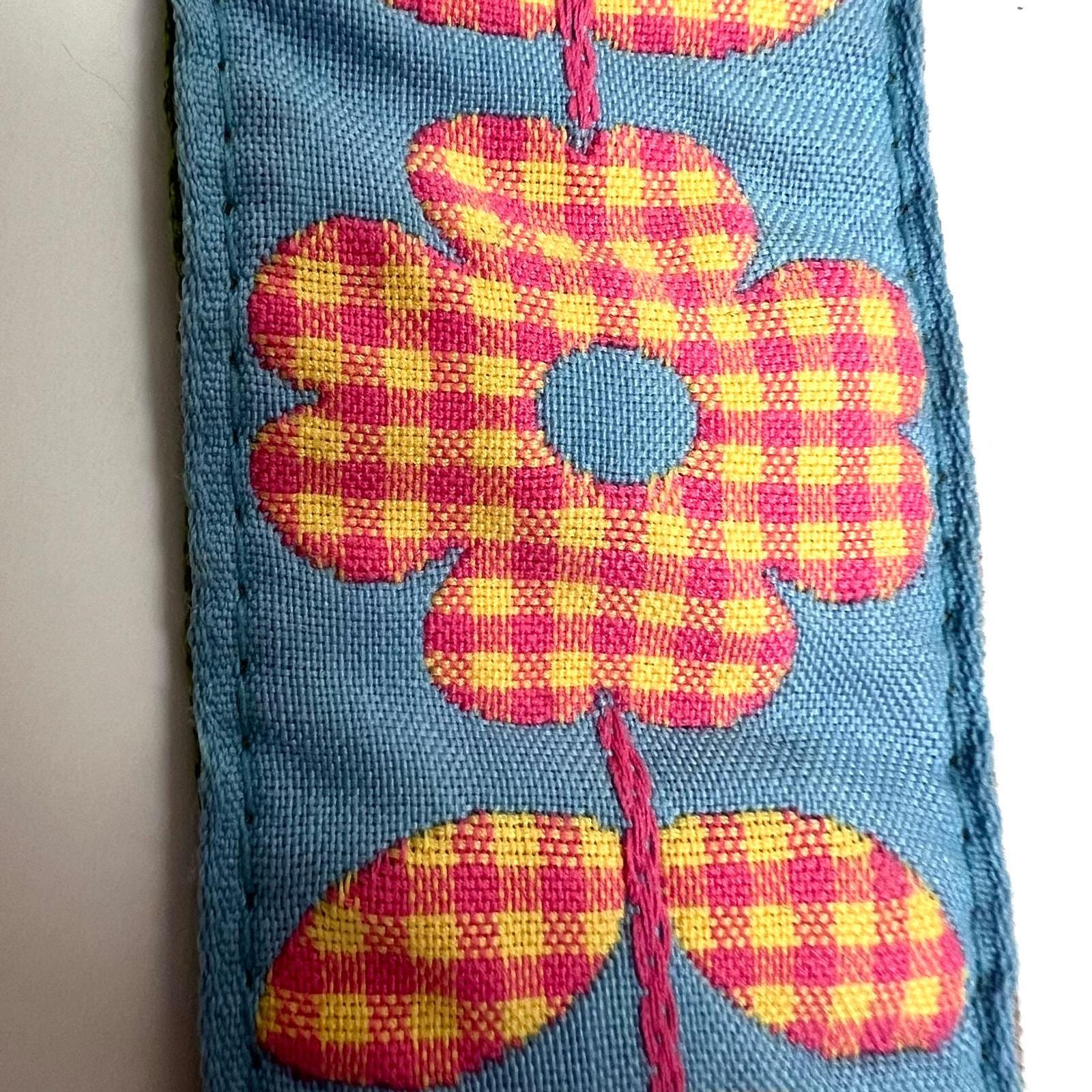 Vintage 90s Reversible Quilted Gingham Floral Belt Patchwork Cottagecore Vintage 90s Floral Quilt Belt - Reversible Patchwork Cotton  main image 2