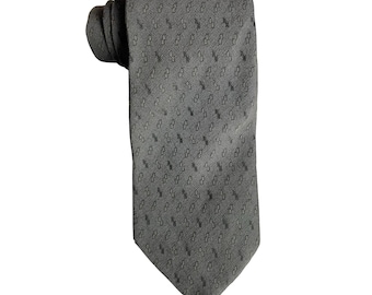 Vintage 90s Giorgio Armani Cravatte Grey 100% Silk Tie Made in Italy 59"x3.7"