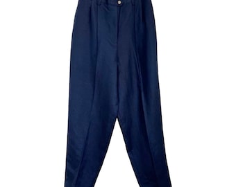 Ralph Lauren Linen Checked High Waist Vintage Trousers, Pants S