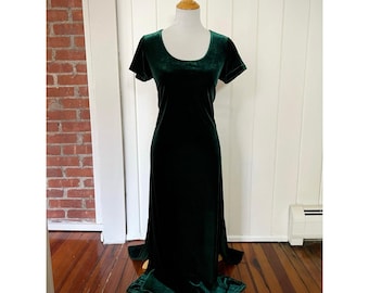 Vintage Ralph Lauren Velvet Dress Size 16 Green Y2K Holiday Cocktail Party  Sheath Emerald Dress Elegant Evening Gown - Etsy