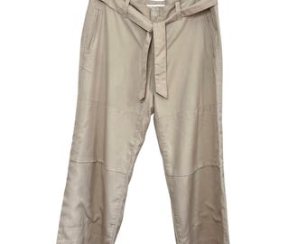 Vintage Y2K Banana Republik 100% Seide Kurze Hose Mit Gürtel Beige 6