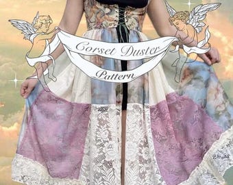 Corset Duster Sewing Pattern Lace Dress Dirndl Belt Cottagecore Pattern