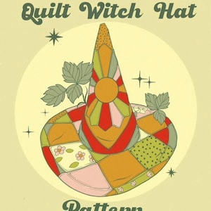 Quilt Witch Hat Pattern Easy Sewing Cottagecore Physical Paper Indie Halloween Adult Renaissance Costume
