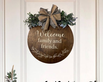 Front Door Decor, Fall Wreath Door Sign, Cottage Hostess Gift, Fall Decor Winter Wreath Sign, Farmhouse