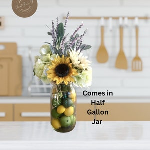Sunflowers Spring Flowers in Floral Arrangement, Mother&#39;s Day Flowers, Spring Floral Arrangement Farmhouse, Kitchen Dining Decor Centerpiece