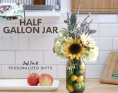 Modern Farmhouse Fruit Centerpiece for Table, Sunflower, Hydrangeas, Lavender and More Kitchen Dining Room Decor Tall Vase Mason Jar