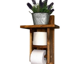 Storage for Bathroom Handmade from solid wood Organizer for Toilet Paper Rolls