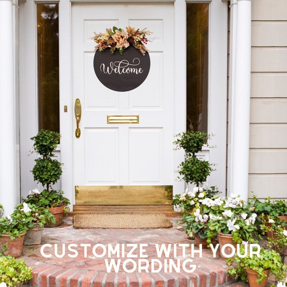 Fall Front Door Sign, Wreaths for Front Door, Fall Wreath for Front Door Decor Year Round, Fall Front Door Sign Wood Door Hanger Round Sign