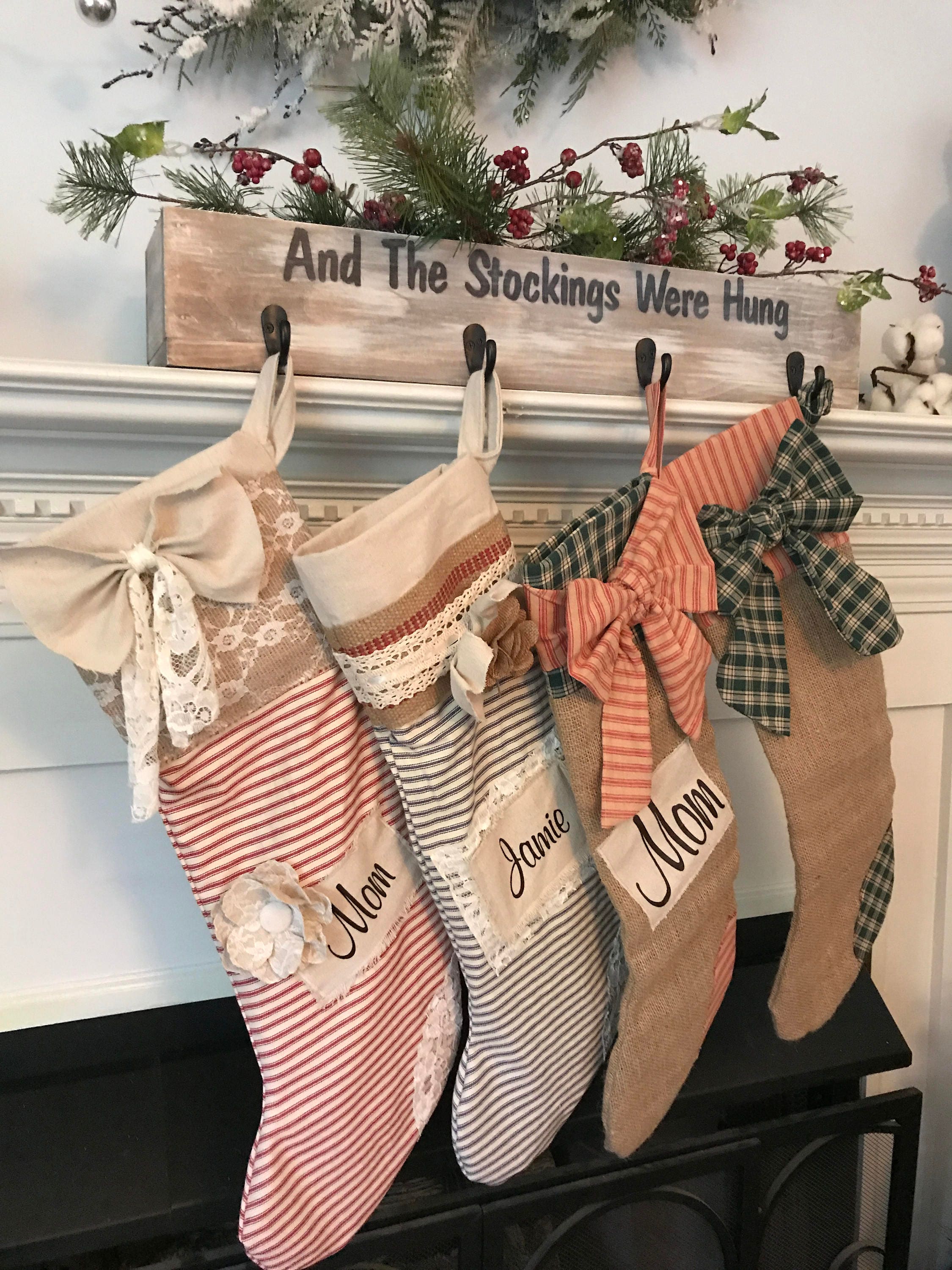 Stocking Holder, Christmas Decor, Christmas Stocking Holder, Rustic