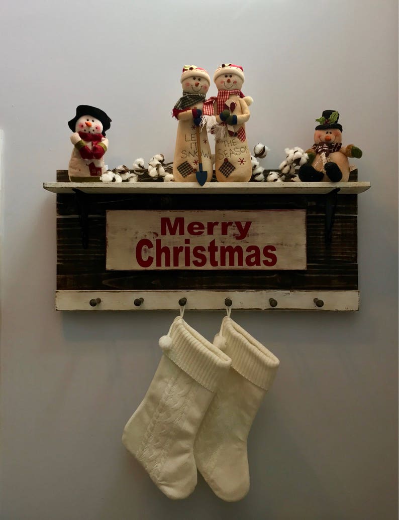 Stocking Holder For Wall Coat Rack Personalized with Merry Etsy