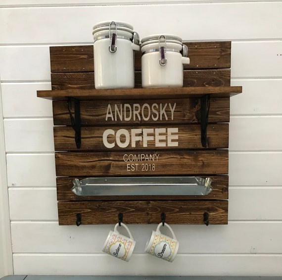 Personalized Mothers Day Gift for Home Decor, Coffee Cup holders and shelf