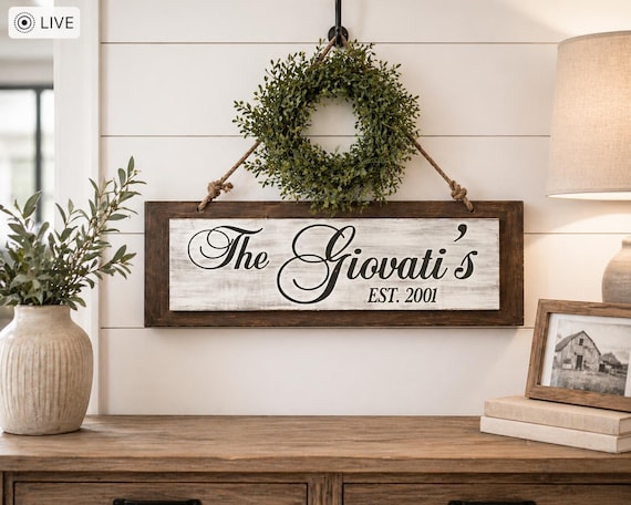 Personalized Last Name Wood Sign | Rustic Family Name, Established Date