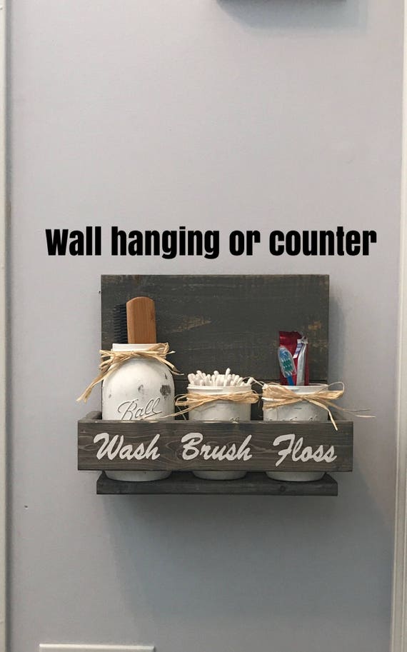 Farmhouse Bathroom Decor, Farmhouse Bathroom Counter Decor for Storage, Farmhouse Bathroom Wall Decor, Tooth Brush Holder, Farmhouse Gift