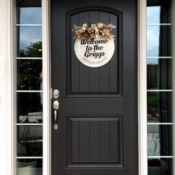 Last Name Door Hanger Front Door Wreath Door Sign