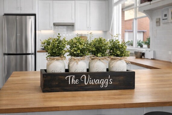 Personalized Family Name Decor Box, Rustic Farmhouse Decor, Custom Centerpiece, Housewarming Present, Wedding Keepsake