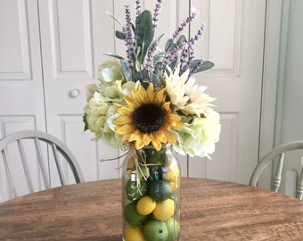 Farmhouse Decor for Table Dining Room  Bouquet For Kitchen Accessories, Flower Vase, Kitchen Shelf Decor, New Home Housewarming